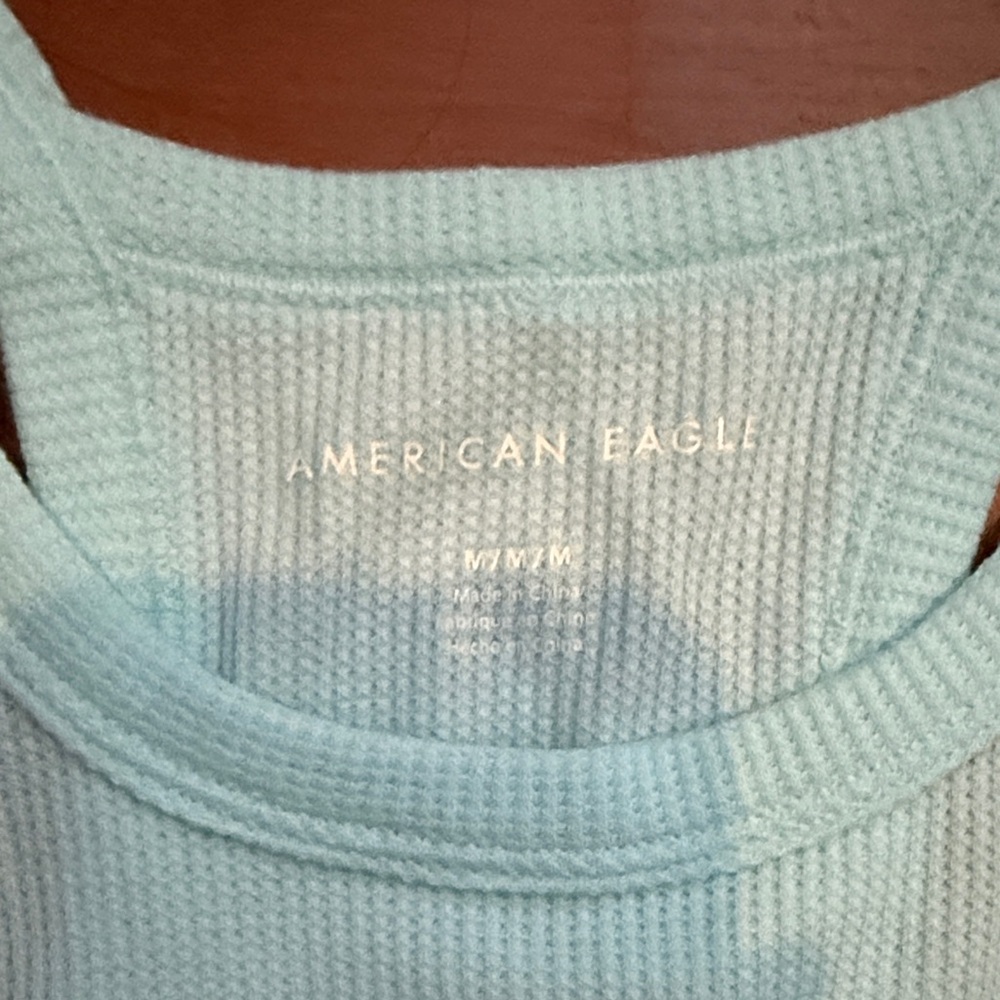 Light Blue Ribbed Tank Top - Picture 3 of 3